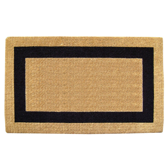 Heavy Duty Coir Doormat Single Picture Frame, Plain - Black 22" x 36"