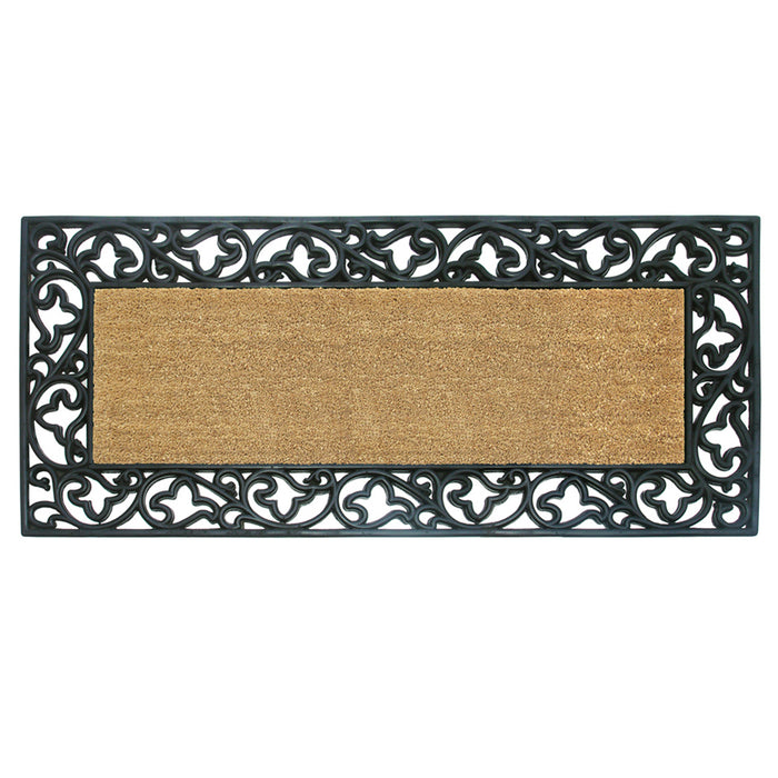 Rubber Coir Doormat Acanthus, Plain - 24" x 57"