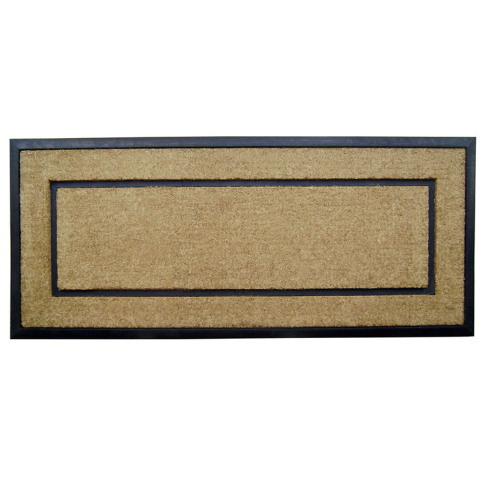 Coir with Rubber Frame Door mat Single Picture Frame - Plain 24" x 57"