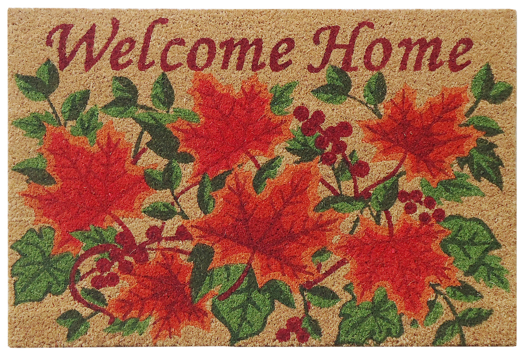 SuperScraper Vinyl Coir Doormat - Leaf Abode 18" x 27"