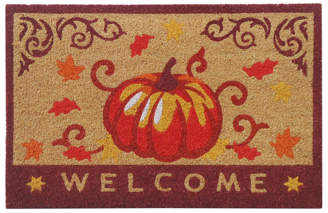 SuperScraper Vinyl Coir Doormat - Pumpkins 18" x 27"