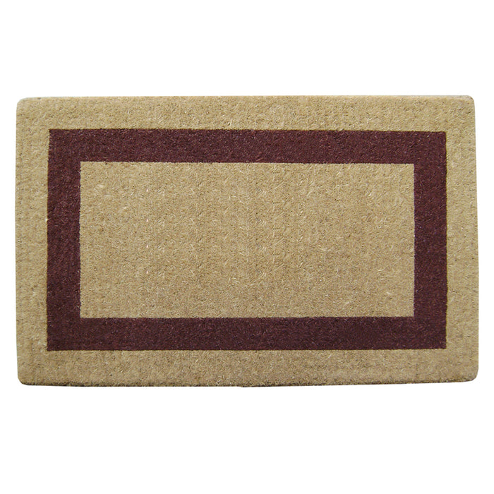 Heavy Duty Coir Doormat Single Picture Frame, Plain - Brown 22" x 36"