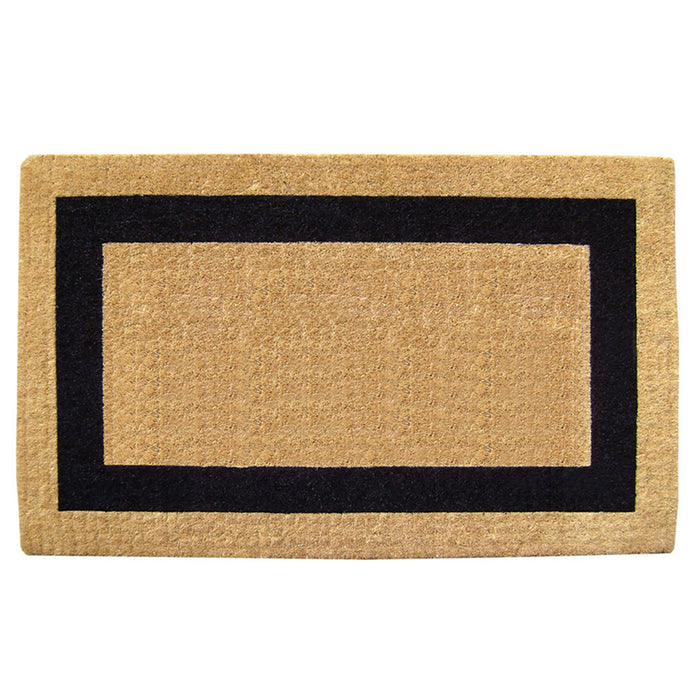 Heavy Duty Coir Door Mat Single Picture Frame, Plain - Black 38" x 60"