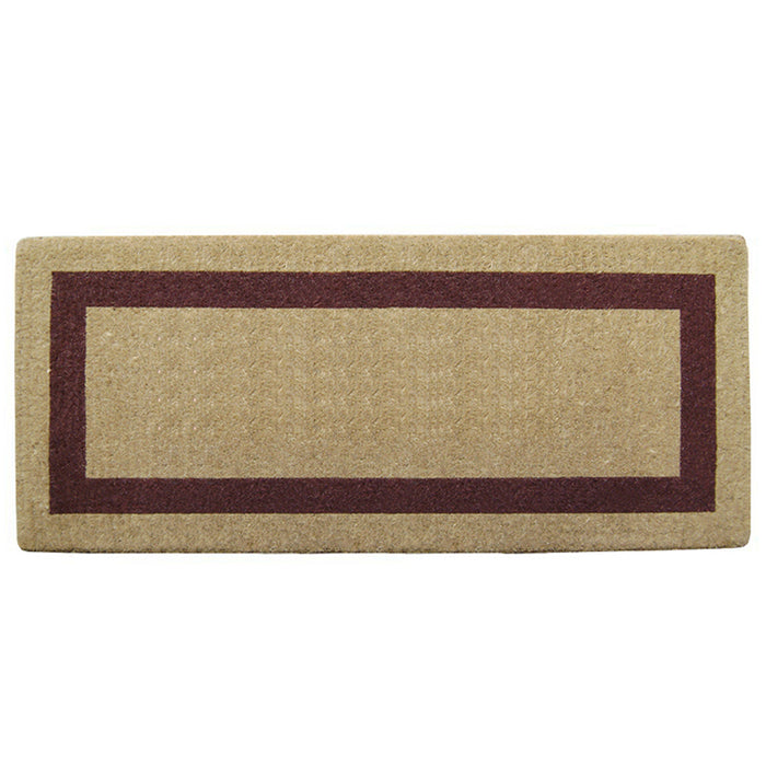 Heavy Duty Coir Door Mat Single Picture Frame, Plain - Brown 24" x 57"