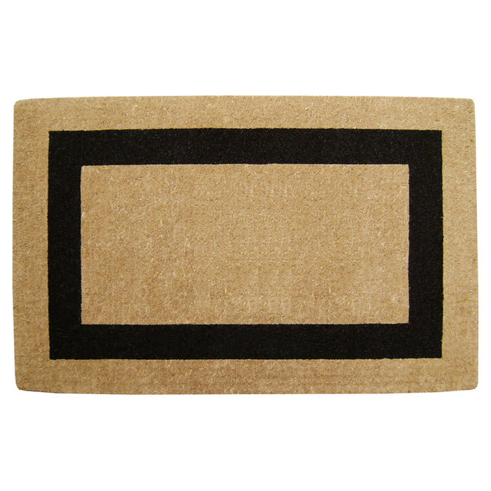 Heavy Duty Coir Door Mat Single Picture Frame, Plain - Black 30" x 48"