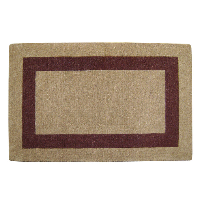 Heavy Duty Coir Door Mat Single Picture Frame, Plain - Brown 30" x 48"