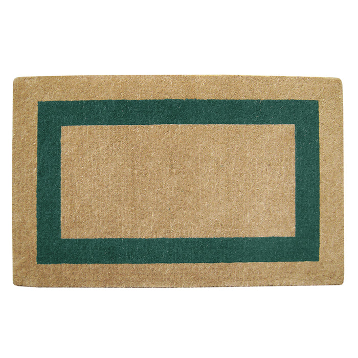 Heavy Duty Coir Door Mat Single Picture Frame, Plain - Green 30" x 48"