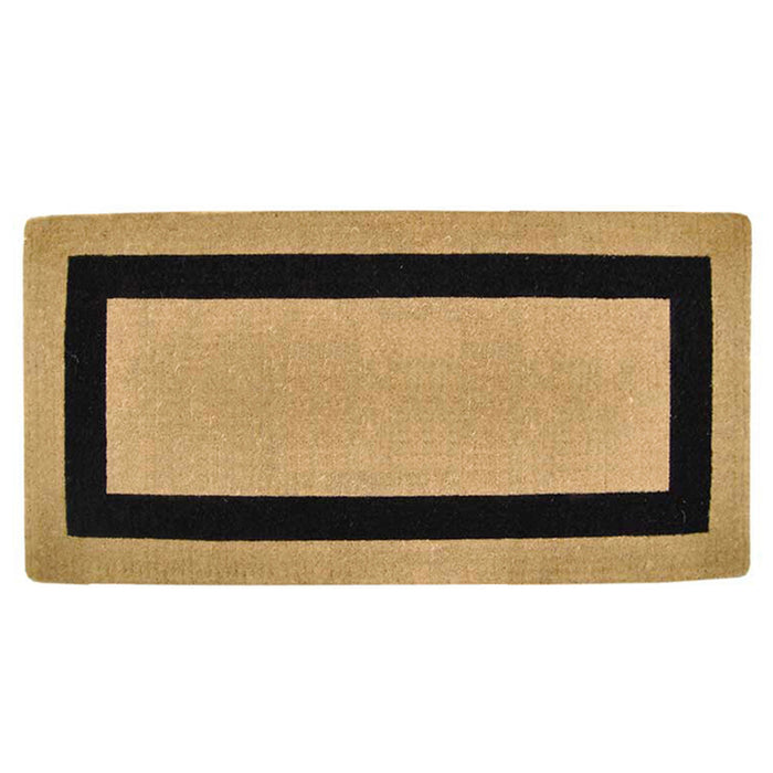 Heavy Duty Coir Door Mat Single Picture Frame, Plain - Black 36" x 72"