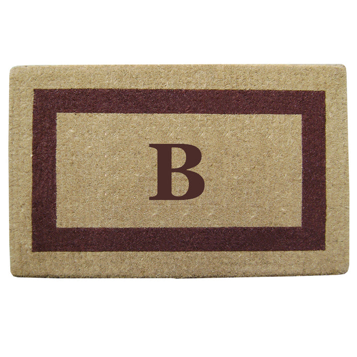 Heavy Duty Coir Doormat Single Picture Frame, Monogram B - Brown 22" x 36"