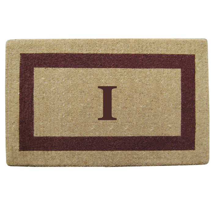 Heavy Duty Coir Doormat Single Picture Frame, Monogram I - Brown 22" x 36"