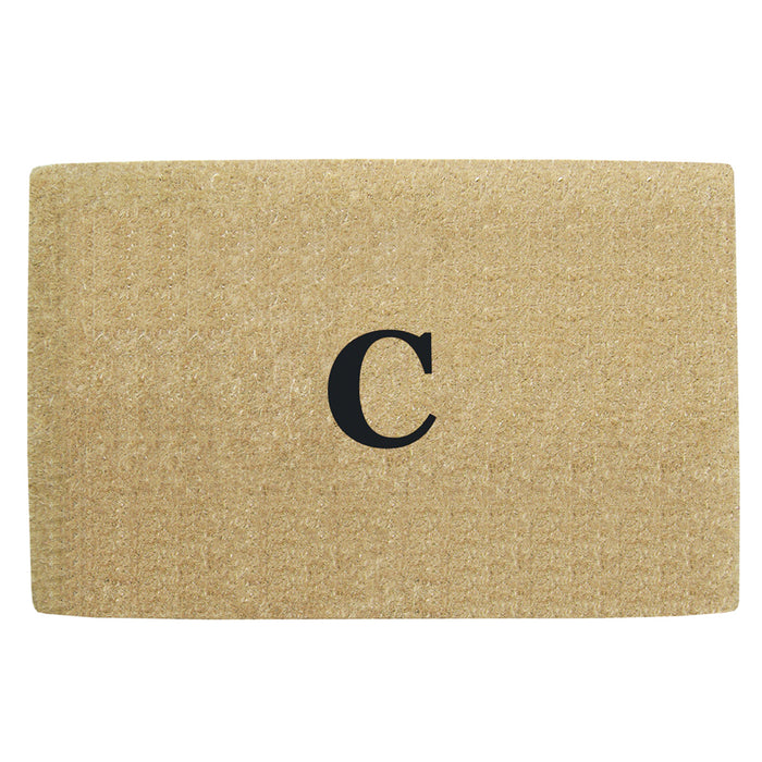 Heavy Duty Coir Door Mat No Border, Monogram C - Black 30" x 48"