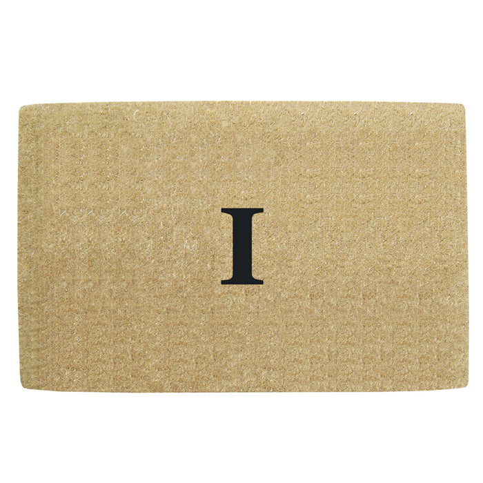 Heavy Duty Coir Door Mat No Border, Monogram I - Black 30" x 48"