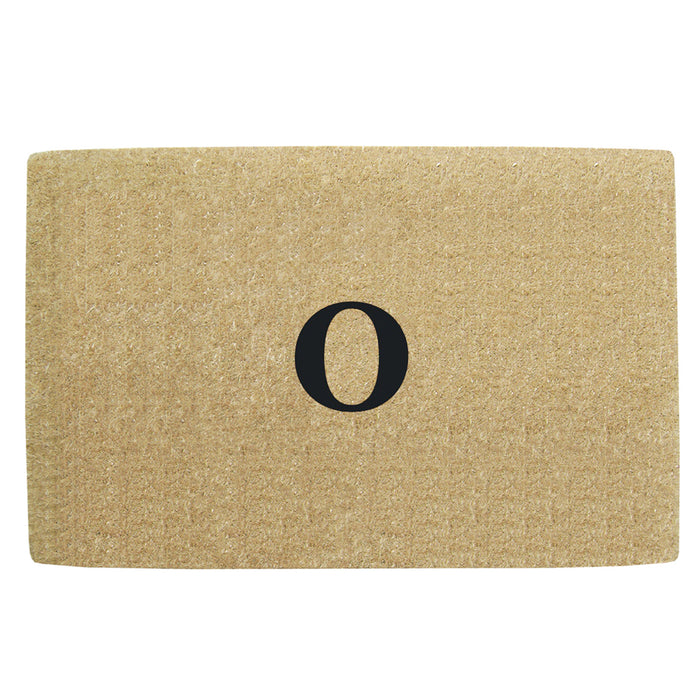 Heavy Duty Coir Door Mat No Border, Monogram O - Black 30" x 48"