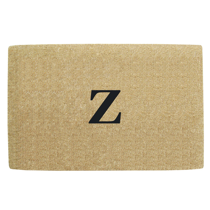 Heavy Duty Coir Door Mat No Border, Monogram Z - Black 30" x 48"