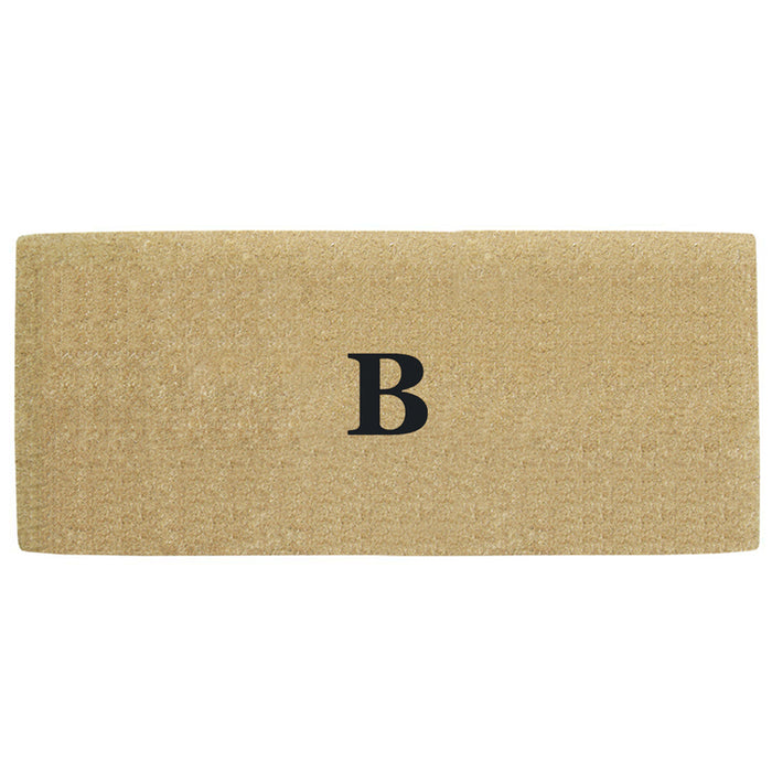 Heavy Duty Coir Door Mat No Border, Monogram B - Black 24" x 57"