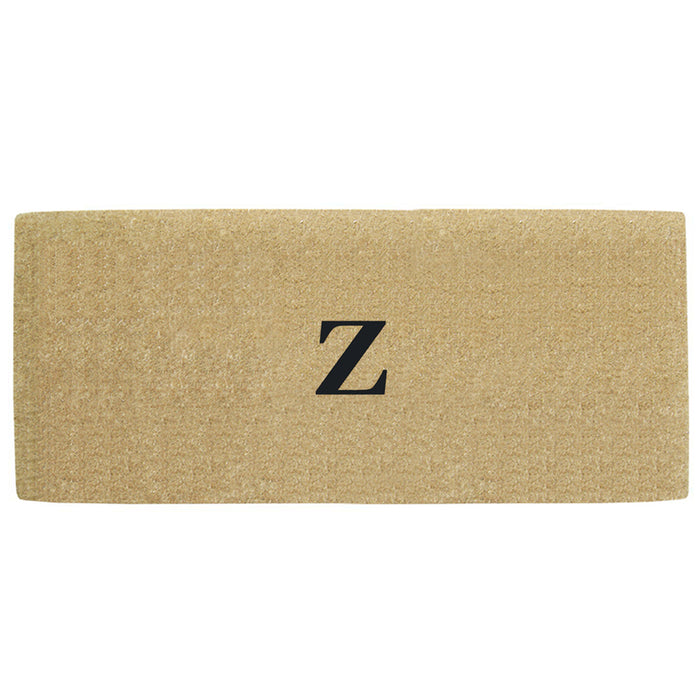 Heavy Duty Coir Door Mat No Border, Monogram Z - Black 24" x 57"