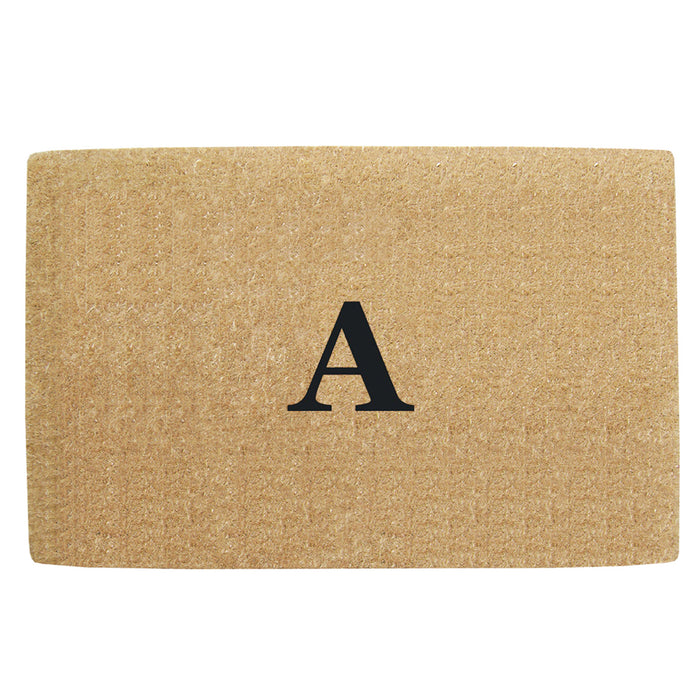 Heavy Duty Coir Door Mat No Border, Monogram A - Black 38" x 60"