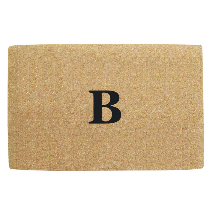 Heavy Duty Coir Door Mat No Border, Monogram B - Black 38" x 60"