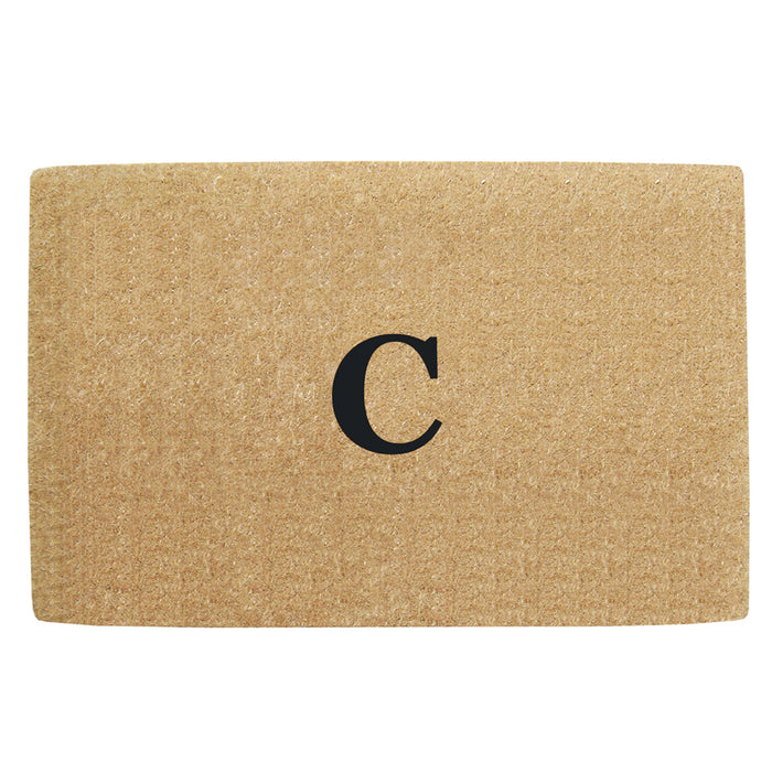 Heavy Duty Coir Door Mat No Border, Monogram C - Black 38" x 60"