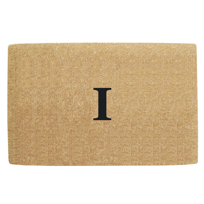 Heavy Duty Coir Door Mat No Border, Monogram I - Black 38" x 60"