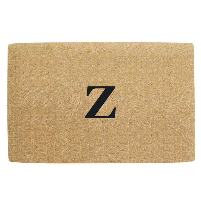 Heavy Duty Coir Door Mat No Border, Monogram Z - Black 38" x 60"