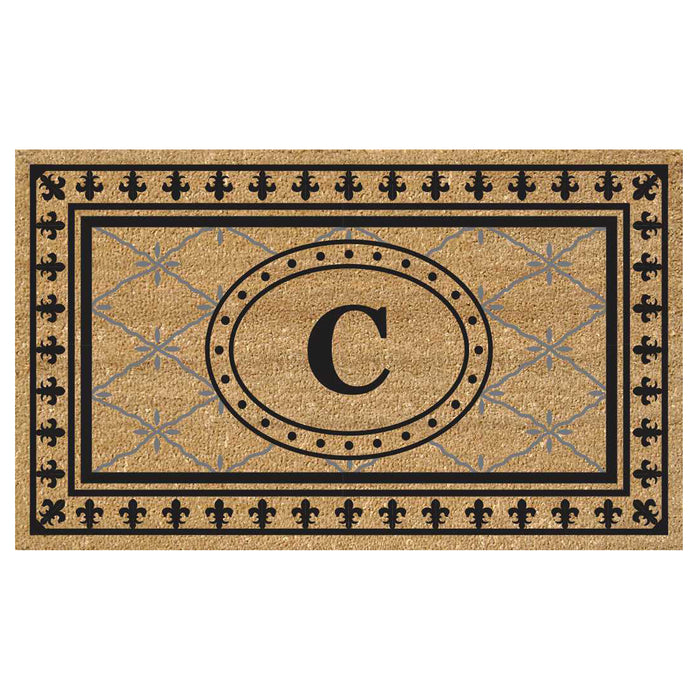 Superscraper Door Mat Bungalow, Monogram C - 18" x 30"