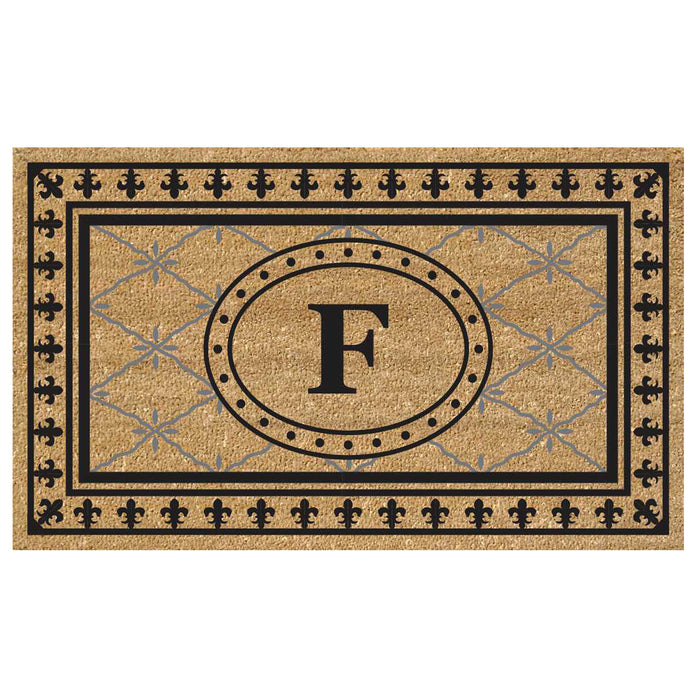 Superscraper Door Mat Bungalow, Monogram F - 18" x 30"