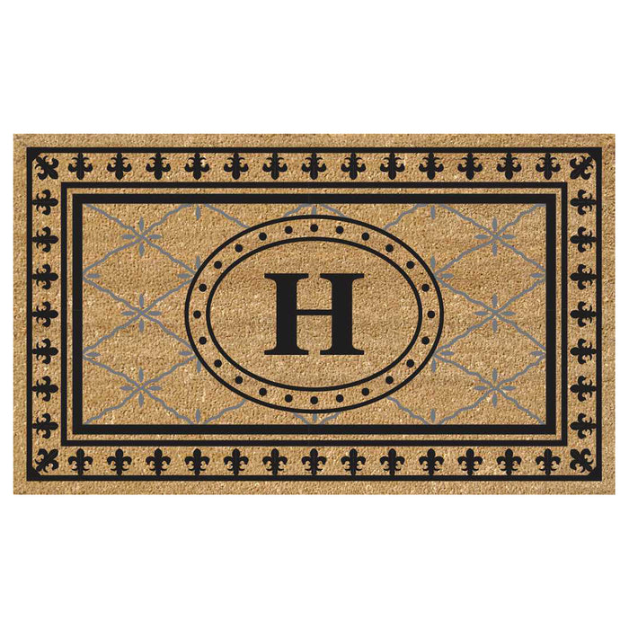 Superscraper Door Mat Bungalow, Monogram H - 18" x 30"