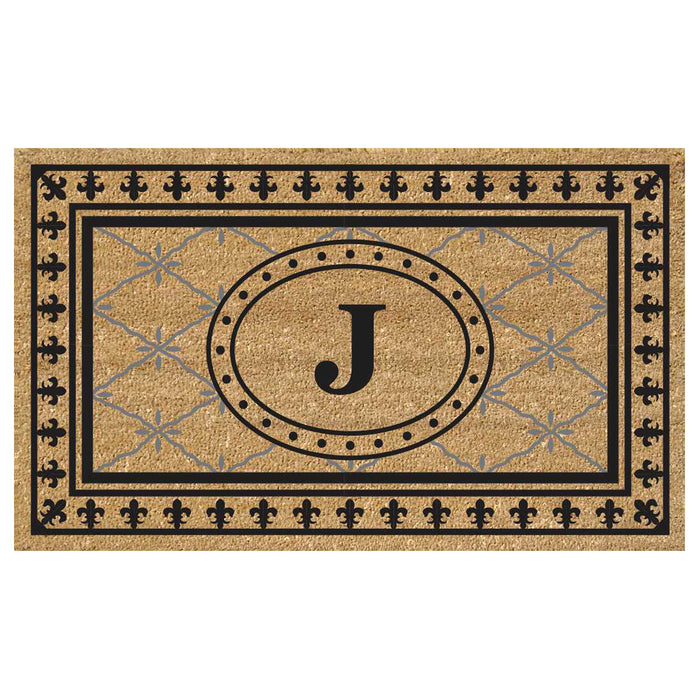 Superscraper Door Mat Bungalow, Monogram J - 18" x 30"