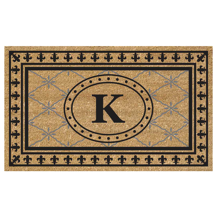 Superscraper Door Mat Bungalow, Monogram K - 18" x 30"