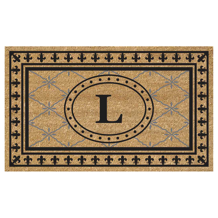 Superscraper Door Mat Bungalow, Monogram L - 18" x 30"