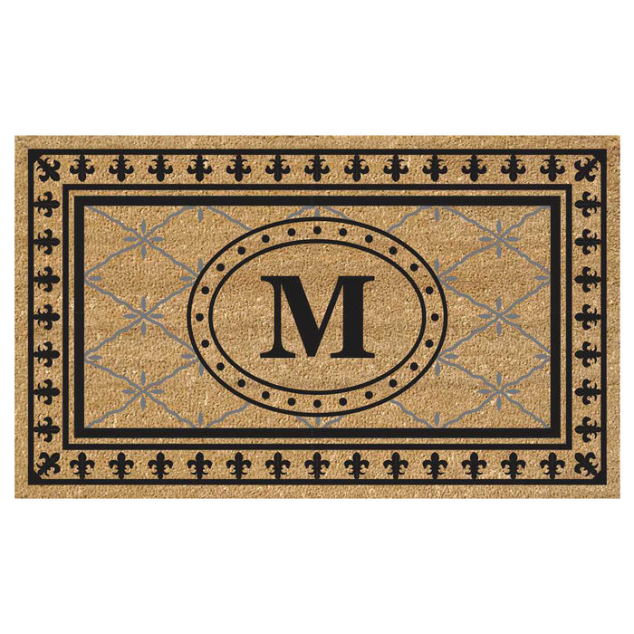 Superscraper Door Mat Bungalow, Monogram M - 18" x 30"