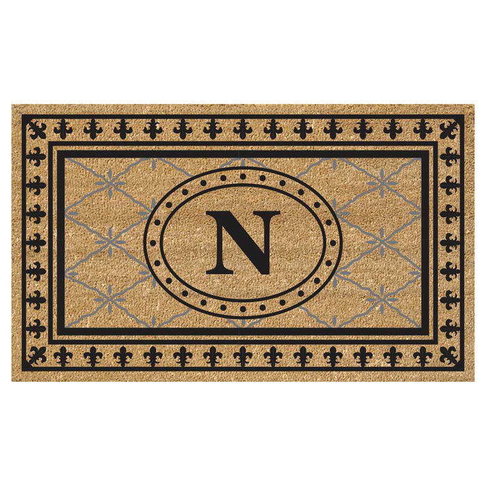 Superscraper Door Mat Bungalow, Monogram N - 18" x 30"