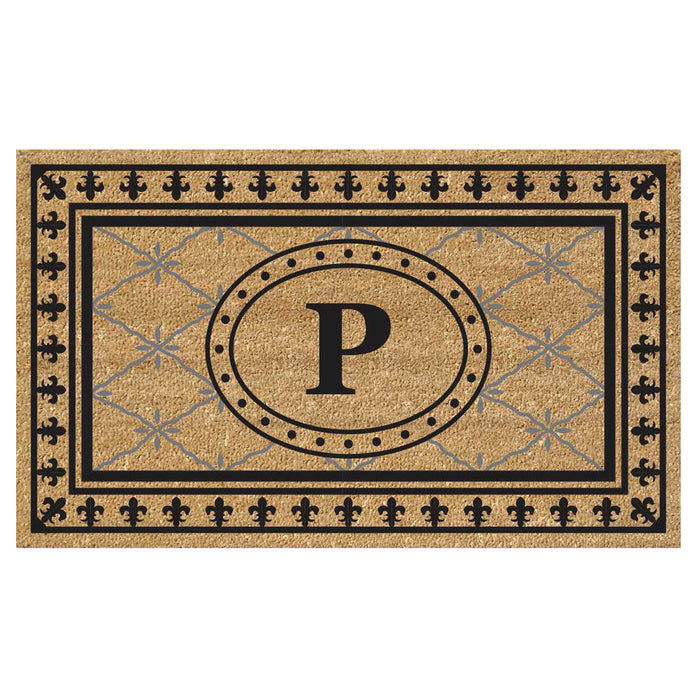 Superscraper Door Mat Bungalow, Monogram P - 18" x 30"