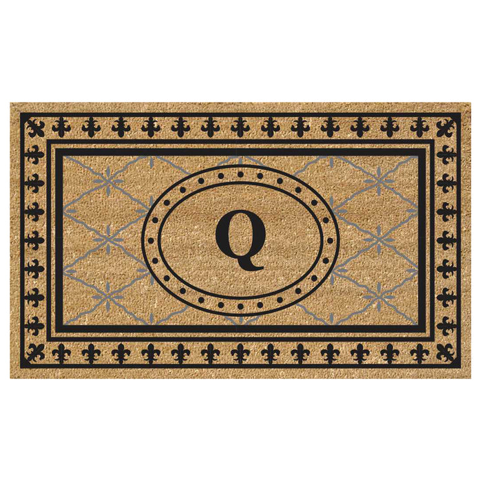 Superscraper Door Mat Bungalow, Monogram Q - 18" x 30"