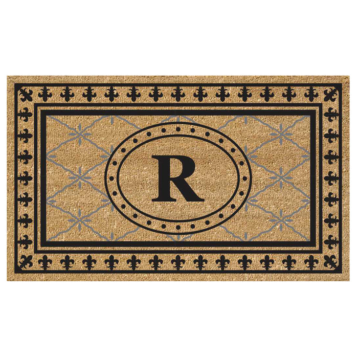 Superscraper Door Mat Bungalow, Monogram R - 18" x 30"