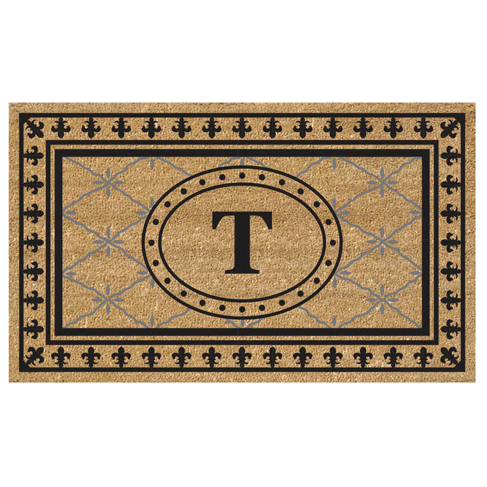 Superscraper Door Mat Bungalow, Monogram T - 18" x 30"