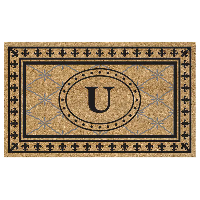 Superscraper Door Mat Bungalow, Monogram U - 18" x 30"