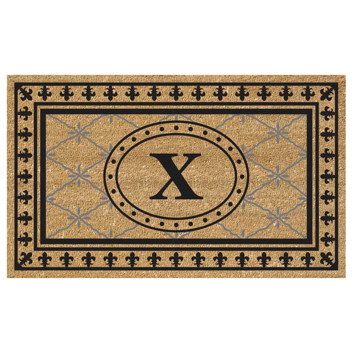 Superscraper Door Mat Bungalow, Monogram X - 18" x 30"