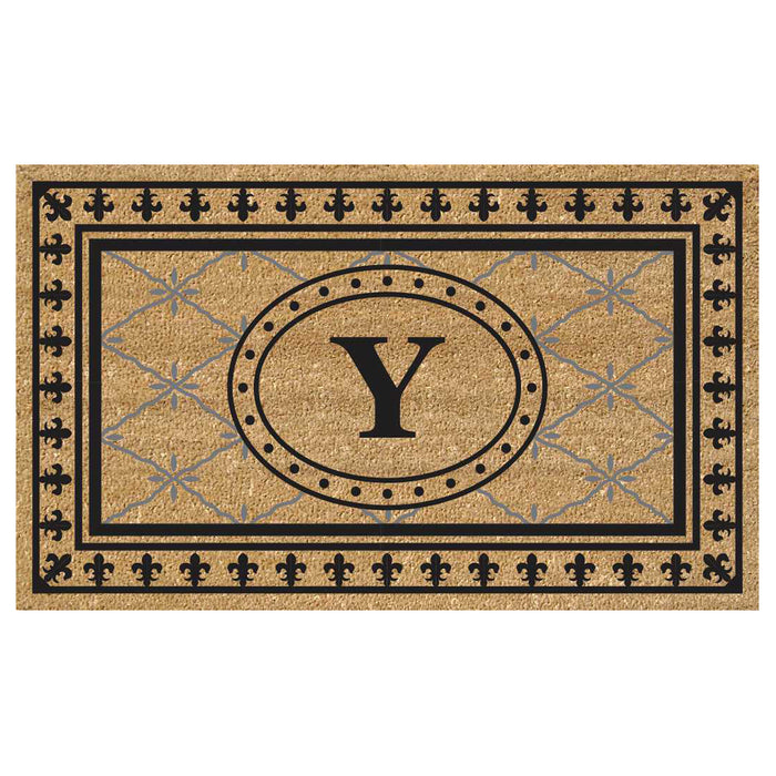 Superscraper Door Mat Bungalow, Monogram Y - 18" x 30"