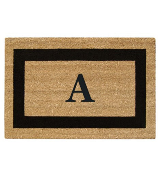 Superscraper Door Mat Single Picture Frame, Monogram A - 20" x 36"