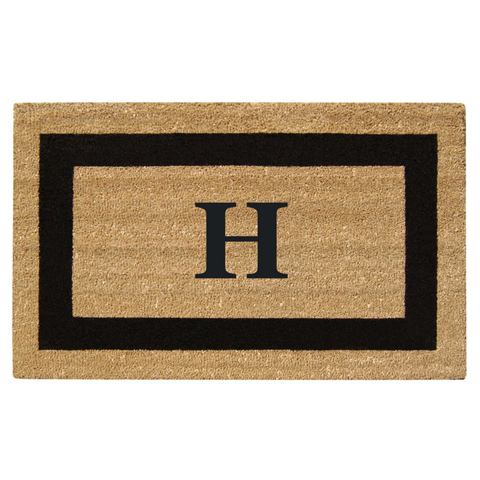 Superscraper Door Mat Single Picture Frame, Monogram H - 20" x 36"