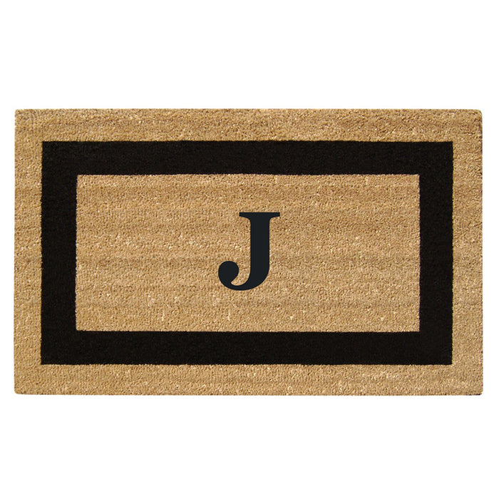 Superscraper Door Mat Single Picture Frame, Monogram J - 20" x 36"