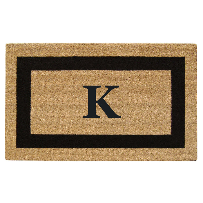 Superscraper Door Mat Single Picture Frame, Monogram K - 20" x 36"