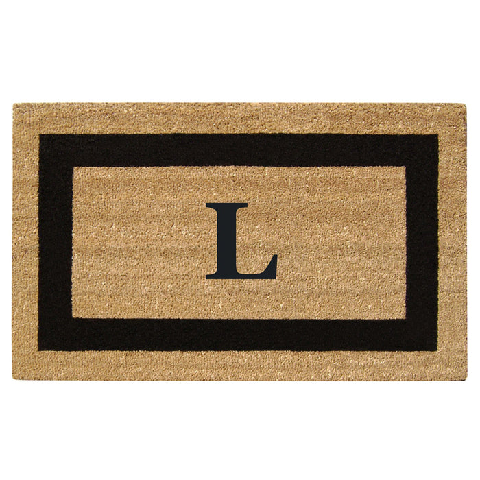 Superscraper Door Mat Single Picture Frame, Monogram L - 20" x 36"