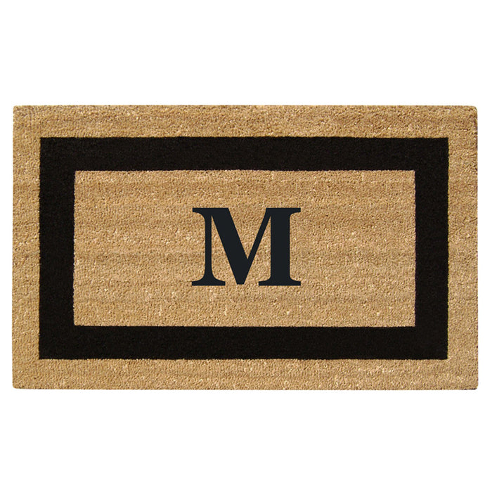 Superscraper Door Mat Single Picture Frame, Monogram M - 20" x 36"