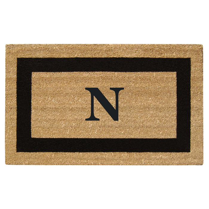 Superscraper Door Mat Single Picture Frame, Monogram N - 20" x 36"