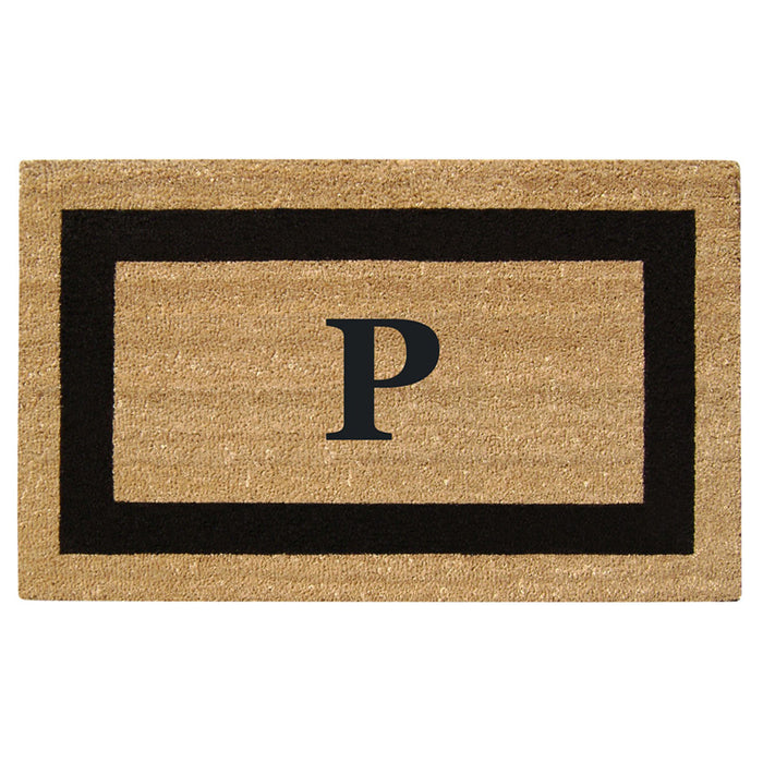 Superscraper Door Mat Single Picture Frame, Monogram P - 20" x 36"