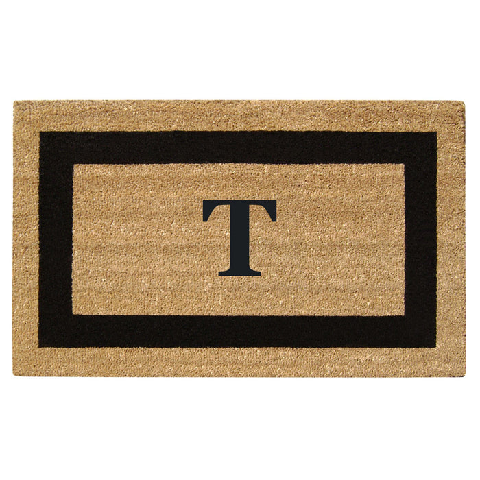 Superscraper Door Mat Single Picture Frame, Monogram T - 20" x 36"