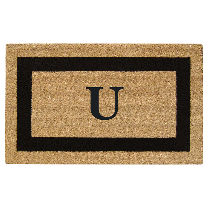 Superscraper Door Mat Single Picture Frame, Monogram U - 20" x 36"